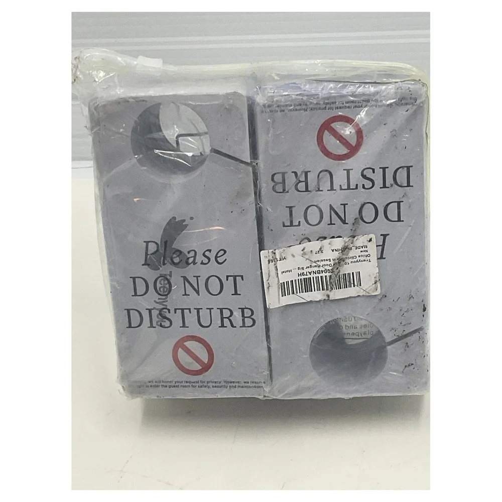 Trennyyou 100 Pack Do Not Disturb Door Hanger Signs Hotel Office‎ Privacy Grey